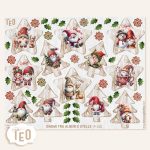 P-123"Gnomi tra Alberi Stelle"GLITTER - immagine 2