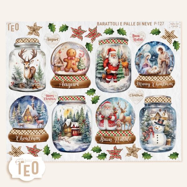 P-127"Barattoli e Palle di Neve" GLITTER - immagine 2