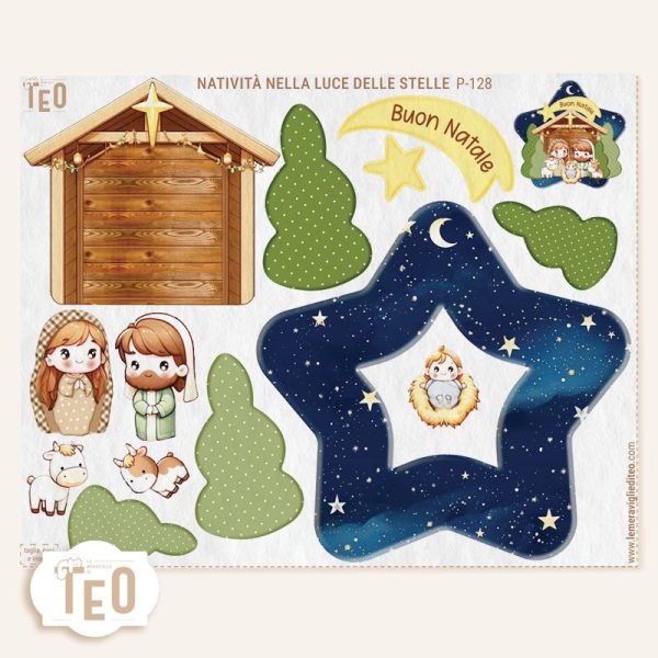P-128"Natività nella luce delle Stelle" GLITTER - immagine 2