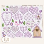 P-138 Ghirlanda Lavanda e Cuori