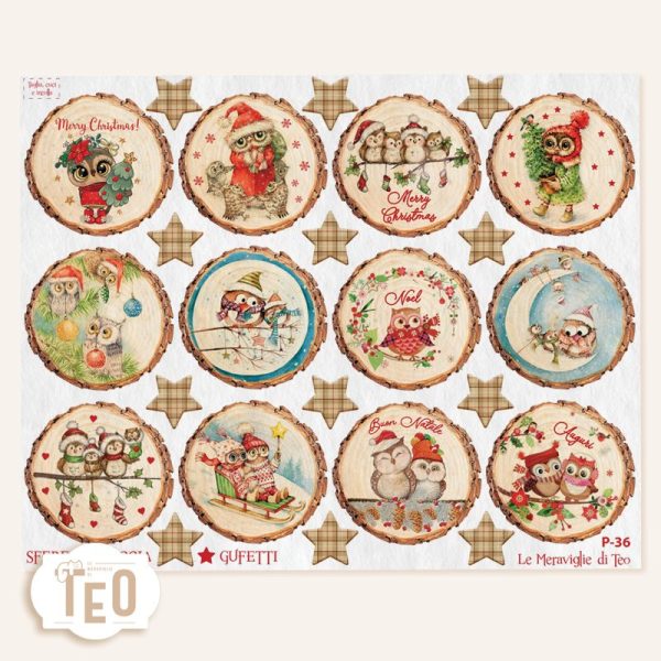 P-36"Sfere Corteccia Gufetti"GLITTER - immagine 2