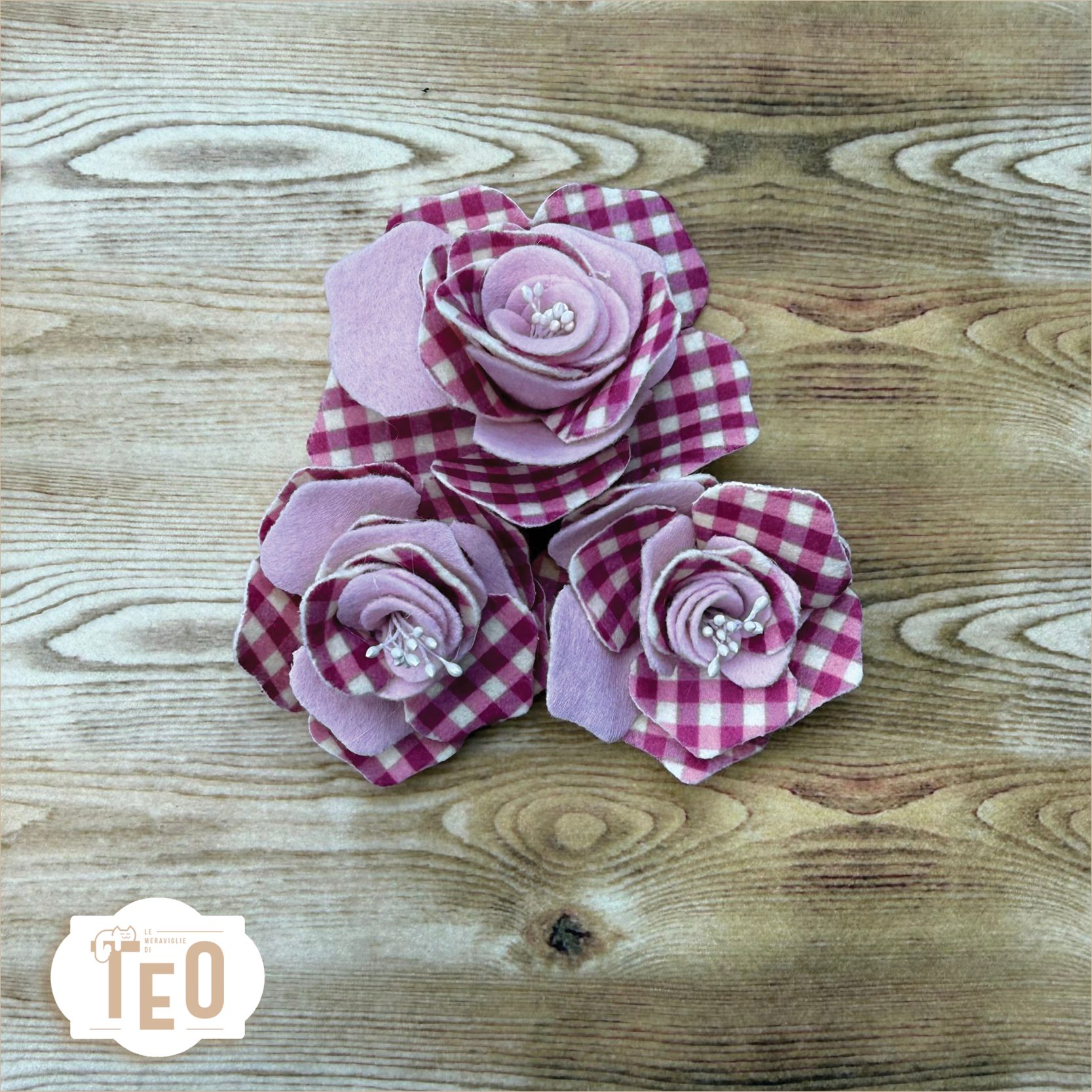 Kit Tris Di Rose Chic Quadretto Amaranto Kit Tris di Rose "Quadretto" - immagine 1