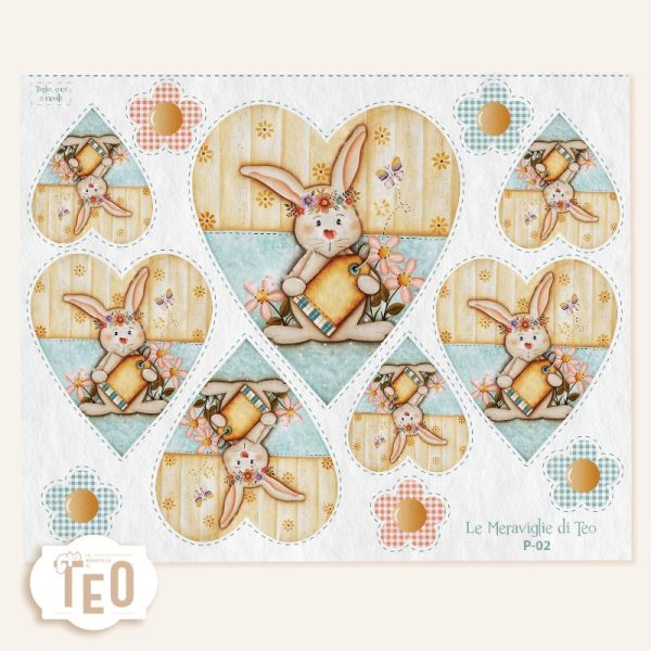 P-02 Cuori Coniglio Azzurro - immagine 1