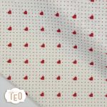 Pannolenci Fantasia "Micro Pois e Cuori Panna e Rosso"