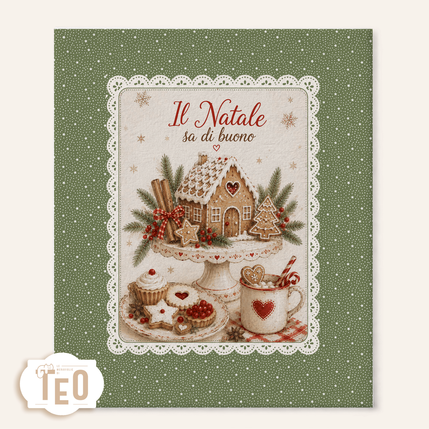 SPUGNA NATALE 26-01 Asciughino "Il Natale Sa Di Buono" - immagine 1