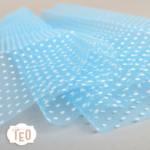 Tulle Floccato Pois Azzurro