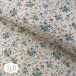 Tessuto Panama Petit Fleur Cielo-Fantasia floreale h 280 cm- Misto cotone