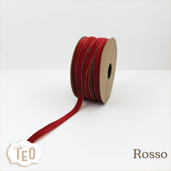 Nastro in velluto con bordino oro - immagine 2
