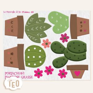 P-Small-69 Portachiavi Piantine Grasse