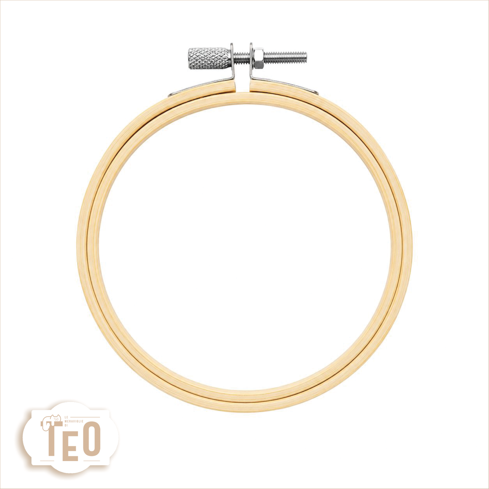 telaio10cm Telaio da ricamo in legno naturale 10 cm - immagine 1