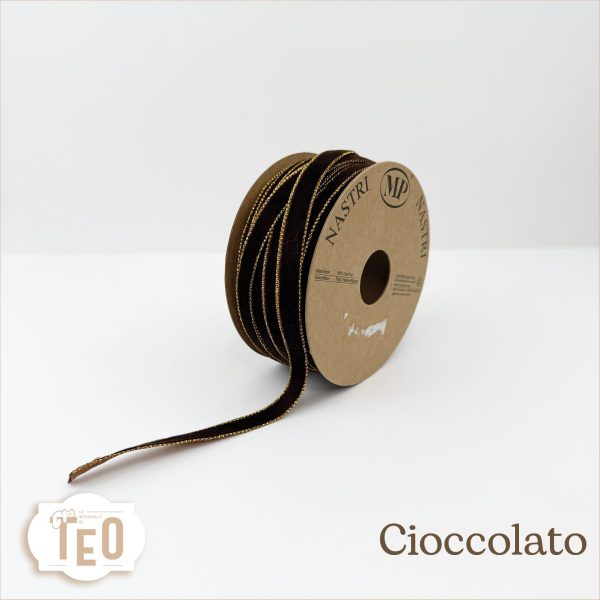 Nastro in velluto con bordino oro - immagine 4